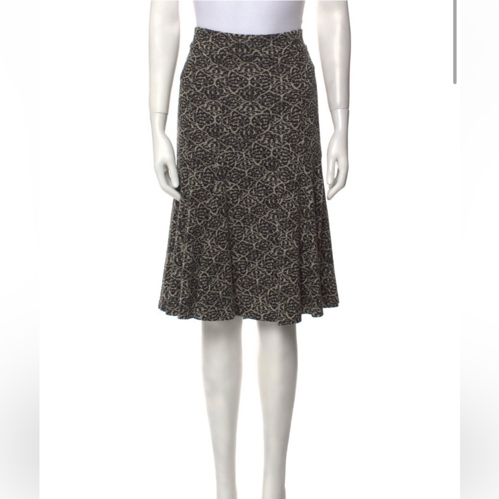 DIANE VON FURSTENBERG patterned black cream knit skirt